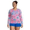 Plus Size Lands' End UPF 50 Long Sleeve Rash Guard -Adidas shop 4574834 Cobalt Umbrella
