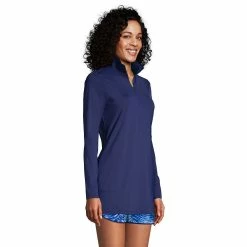 Petite Lands' End 1/4-Zip UPF 50 Rash Guard Cover-Up -Adidas shop 4574976 ALT2