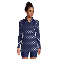 Petite Lands' End 1/4-Zip UPF 50 Rash Guard Cover-Up