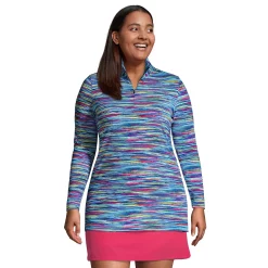 Plus Size Lands' End 1/4-Zip UPF 50 Rash Guard Cover-Up