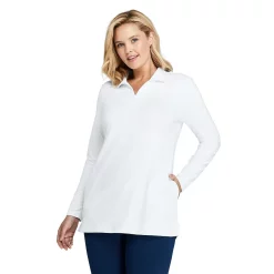 Plus Size Lands' End 1/4-Zip UPF 50 Rash Guard Cover-Up -Adidas shop 4574977 White