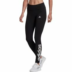 Women's adidas Essential Linear Logo High-Waisted Leggings 19 Women's adidas Essential Linear Logo High-Waisted Leggings -Adidas shop 4627388 Black White