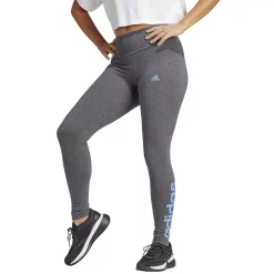 Women's adidas Essential Linear Logo High-Waisted Leggings 15 Women's adidas Essential Linear Logo High-Waisted Leggings -Adidas shop 4627388 Dark Gray Heather Blue