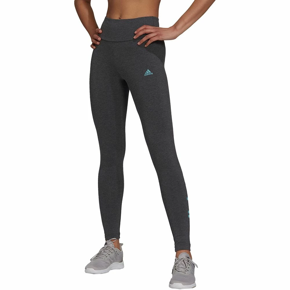 Women's adidas Essential Linear Logo High-Waisted Leggings 4 Women's adidas Essential Linear Logo High-Waisted Leggings - Image 2