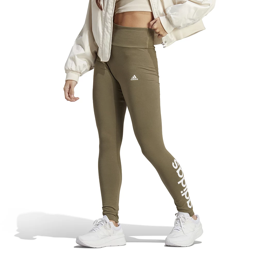 Women's adidas Essential Linear Logo High-Waisted Leggings 12 Women's adidas Essential Linear Logo High-Waisted Leggings - Image 10