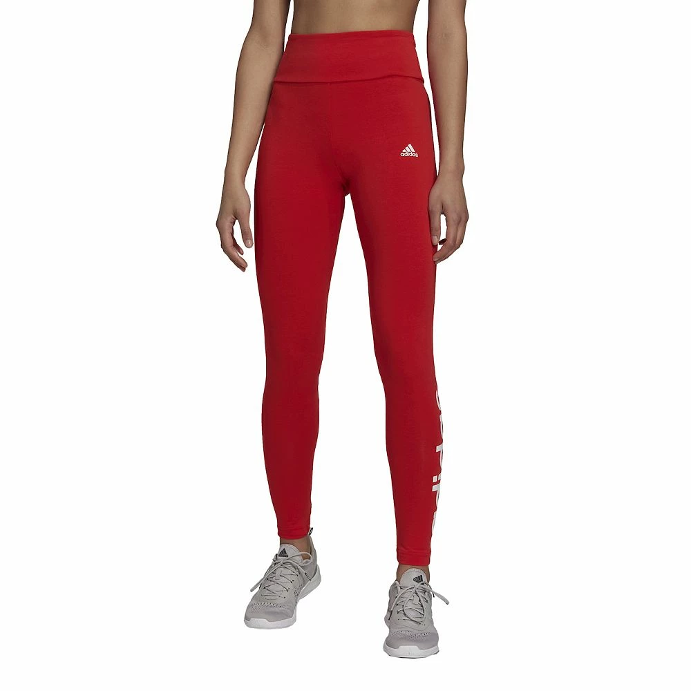 Women's adidas Essential Linear Logo High-Waisted Leggings 3 Women's adidas Essential Linear Logo High-Waisted Leggings