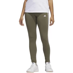 Women's adidas Essential 3-Stripe High-Waisted Leggings 22 Women's adidas Essential 3-Stripe High-Waisted Leggings -Adidas shop 4628536 Olive Strata