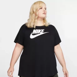 Plus Size Nike Sportswear Essential Graphic Tee -Adidas shop 4633858 Black White