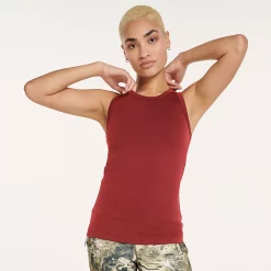 Women's FLX Balance Ribbed Fitted Tank -Adidas shop 4657196 Chic Burgundy