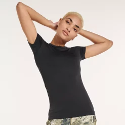 Women's FLX Balance Ribbed Crewneck Tee -Adidas shop 4657213 Black