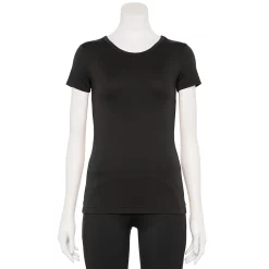 Women's FLX Balance Ribbed Crewneck Tee -Adidas shop 4657213 Mineral Black