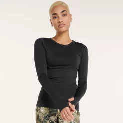 Women's FLX Balance Ribbed Crewneck Tee -Adidas shop 4657217 Black