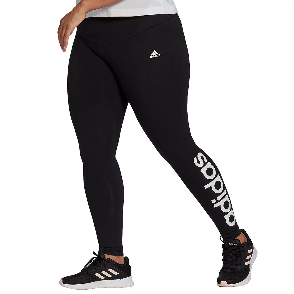 Plus Size adidas Essential Linear High-Waisted Leggings 3 Plus Size adidas Essential Linear High-Waisted Leggings