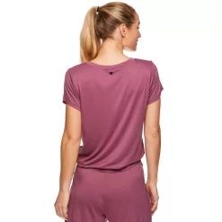Women's Gaiam Park Short Sleeve Tie-Front Top -Adidas shop 4799208 ALT