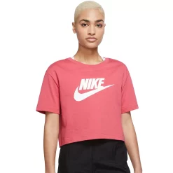 Women's Nike Sportswear Essential Crop Tee -Adidas shop 4845124 Archaeo Pink White