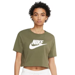 Women's Nike Sportswear Essential Crop Tee -Adidas shop 4845124 Medium Olive White