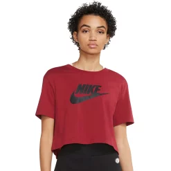 Women's Nike Sportswear Essential Crop Tee -Adidas shop 4845124 Pomegranate Black