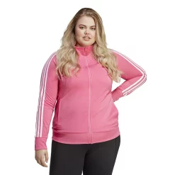 Plus Size adidas Essential Tricot Track Jacket -Adidas shop 4863873 Pulse Magenta White