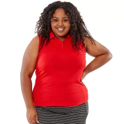 Plus Size Nancy Lopez Journey Sleeveless Polo -Adidas shop 4899727 Cherry