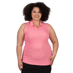 Plus Size Nancy Lopez Journey Sleeveless Polo -Adidas shop 4899727 Geranium