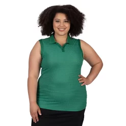 Plus Size Nancy Lopez Journey Sleeveless Polo -Adidas shop 4899727 Pine