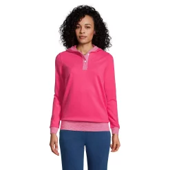 Women's Lands' End Serious Sweats Button-Front Hoodie -Adidas shop 4923137 Hot Pink