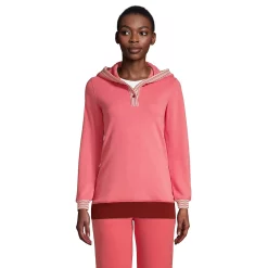 Women's Lands' End Serious Sweats Button-Front Hoodie -Adidas shop 4923137 Rose Multi Stripe