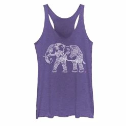 Juniors' Henna Elephant Heart Graphic Tank