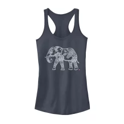 Juniors' Henna Elephant Heart Graphic Tank