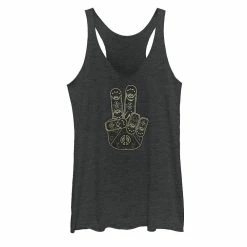 Juniors' Boho Tie-Dye Peace Hand Graphic Tank