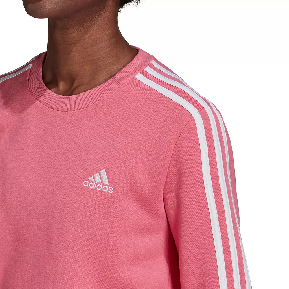 Women's adidas Essential 3-Stripe Fleece Sweatshirt 8 Women's adidas Essential 3-Stripe Fleece Sweatshirt - Image 6