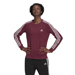 Women's adidas Essential 3-Stripe Fleece Sweatshirt 10 Women's adidas Essential 3-Stripe Fleece Sweatshirt -Adidas shop 4935302 Victory Crimson White