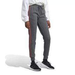Women's adidas 3-Stripe Fleece Joggers -Adidas shop 4935306 Dark Gray Heather