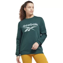 Women's Reebok Identity Big Logo Fleece Sweatshirt -Adidas shop 4939475 Forest Green
