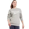 Women's Reebok Identity Big Logo Fleece Sweatshirt -Adidas shop 4939475 Medium Gray Heather