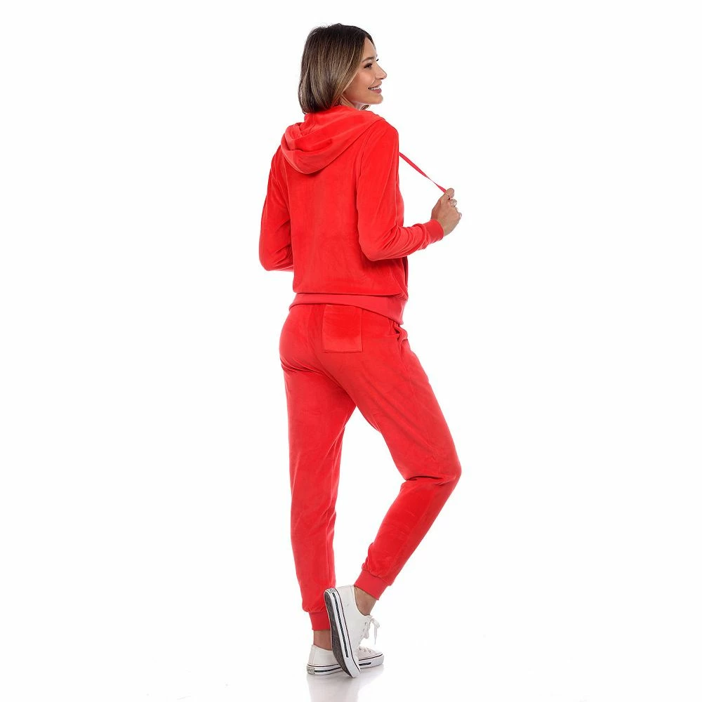 Women's White Mark 2-piece Velour Hoodie & Jogger Pants Set 4 Women's White Mark 2-piece Velour Hoodie & Jogger Pants Set - Image 2