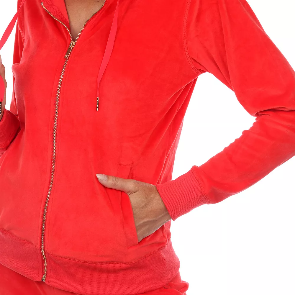 Women's White Mark 2-piece Velour Hoodie & Jogger Pants Set 6 Women's White Mark 2-piece Velour Hoodie & Jogger Pants Set - Image 4