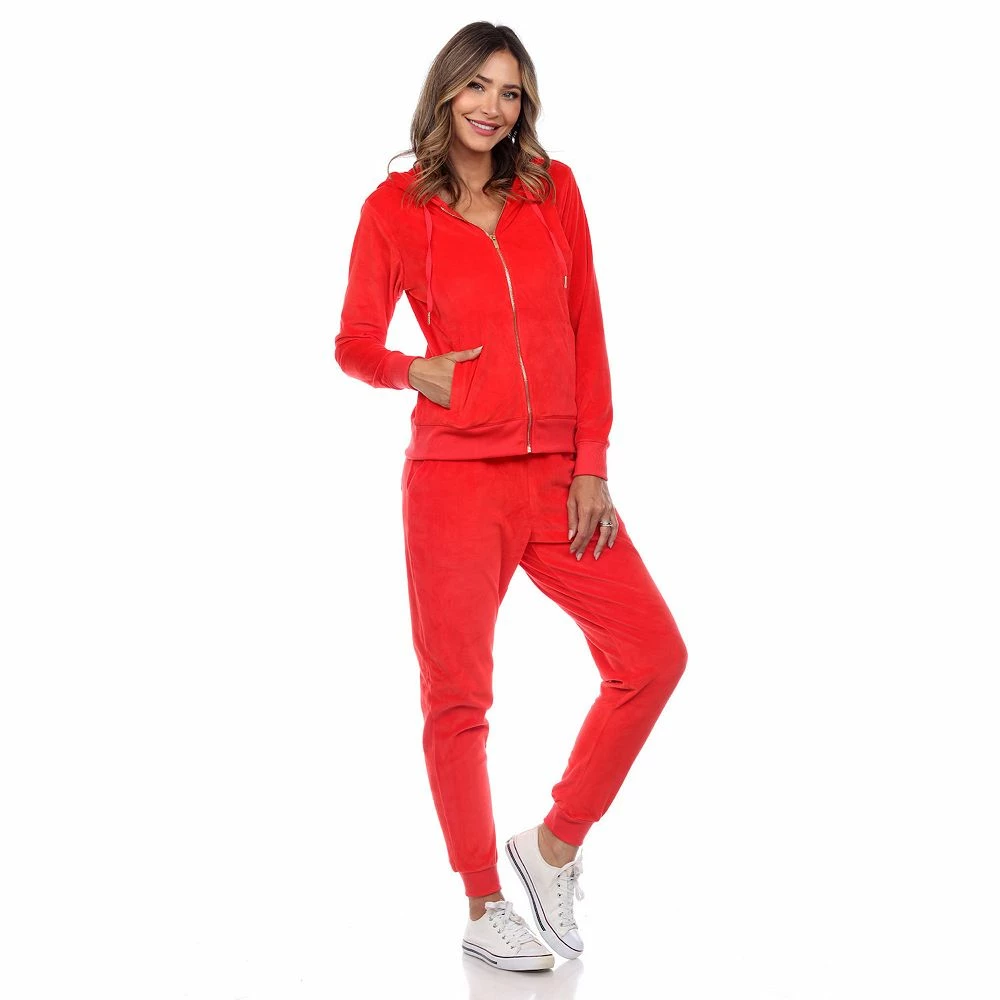 Women's White Mark 2-piece Velour Hoodie & Jogger Pants Set 3 Women's White Mark 2-piece Velour Hoodie & Jogger Pants Set