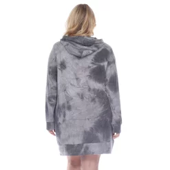 Plus Size White Mark Tie-Dye Hoodie Sweatshirt Dress 10 Plus Size White Mark Tie-Dye Hoodie Sweatshirt Dress -Adidas shop 4946423 ALT