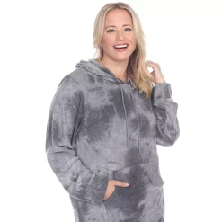 Plus Size White Mark Tie-Dye Hoodie Sweatshirt Dress 12 Plus Size White Mark Tie-Dye Hoodie Sweatshirt Dress -Adidas shop 4946423 ALT3