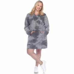 Plus Size White Mark Tie-Dye Hoodie Sweatshirt Dress 13 Plus Size White Mark Tie-Dye Hoodie Sweatshirt Dress -Adidas shop 4946423 ALT6