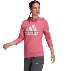Women's adidas Essentials Logo Fleece Hoodie -Adidas shop 4975137 Rose Tone White