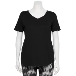 Plus Size Tek Gear® Core V-Neck Tee -Adidas shop 4998289 Mineral Black