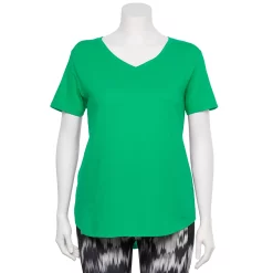 Plus Size Tek Gear® Core V-Neck Tee -Adidas shop 4998289 Monet Green