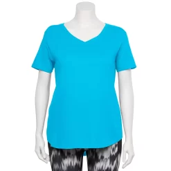 Plus Size Tek Gear® Core V-Neck Tee -Adidas shop 4998289 Persian Turq