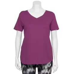 Plus Size Tek Gear® Core V-Neck Tee -Adidas shop 4998289 Ravishing Orchid