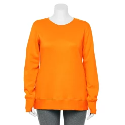 Plus Size Tek Gear® Ultrasoft Fleece Crewneck Sweatshirt -Adidas shop 5000133 Orange Jazz