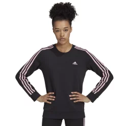 Women's adidas Essentials 3-Stripes Fleece Sweatshirt 21 Women's adidas Essentials 3-Stripes Fleece Sweatshirt -Adidas shop 5011194 Black