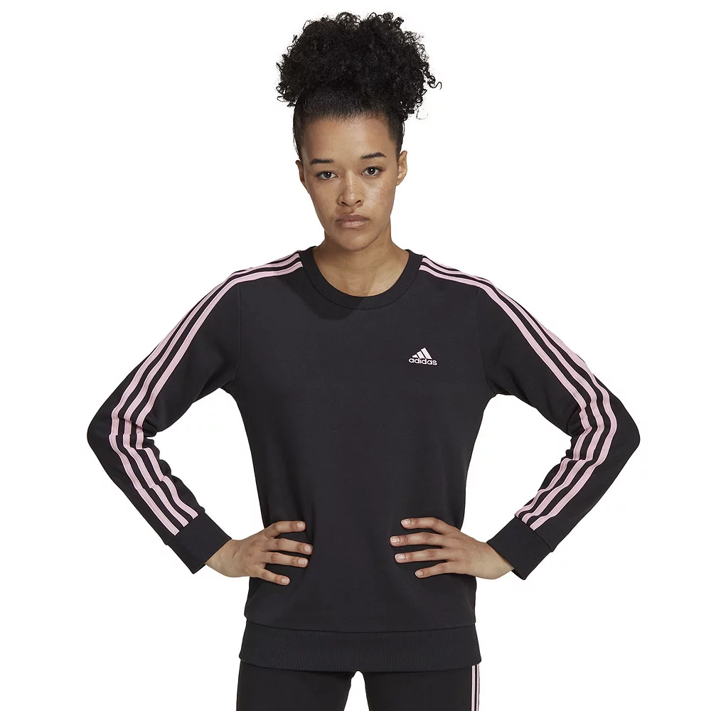 Women's adidas Essentials 3-Stripes Fleece Sweatshirt 11 Women's adidas Essentials 3-Stripes Fleece Sweatshirt - Image 9
