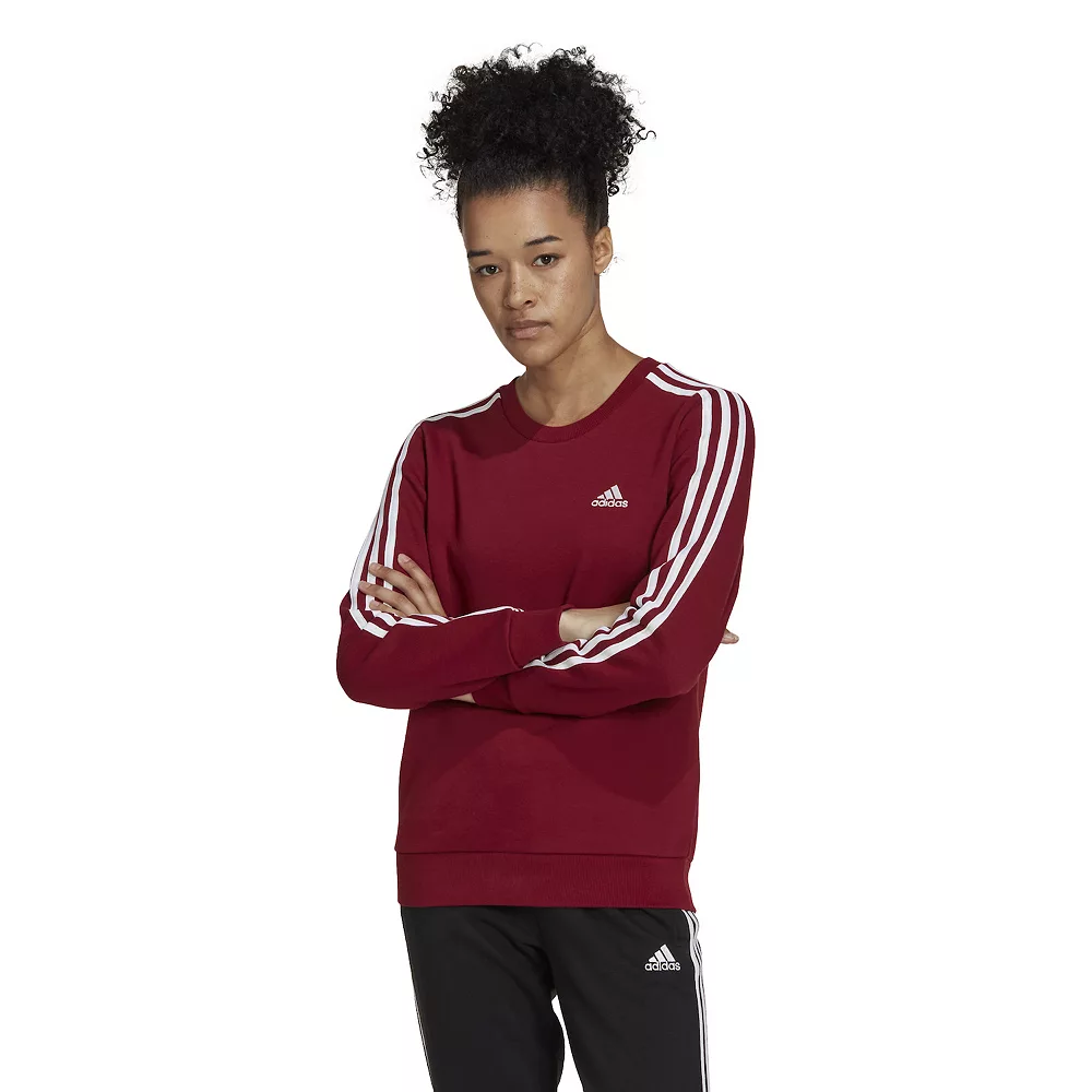 Women's adidas Essentials 3-Stripes Fleece Sweatshirt 9 Women's adidas Essentials 3-Stripes Fleece Sweatshirt - Image 7